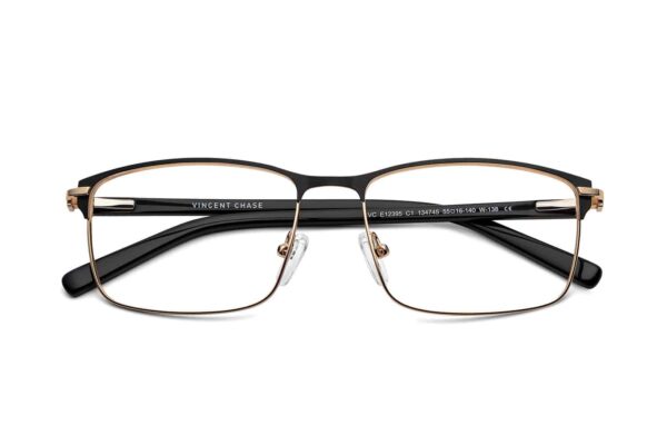 Black Full Rim Rectangle Eyeglasses - Image 2