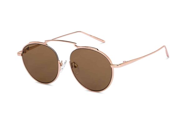 Gold Full Rim Round Sunglasses - Image 2