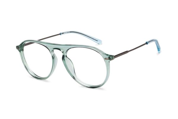 Green Transparent Full Rim Aviator Eyeglasses - Image 2