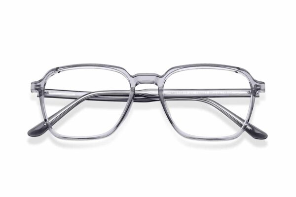 Grey Transparent Full Rim Hexagon Eyeglasses - Image 2