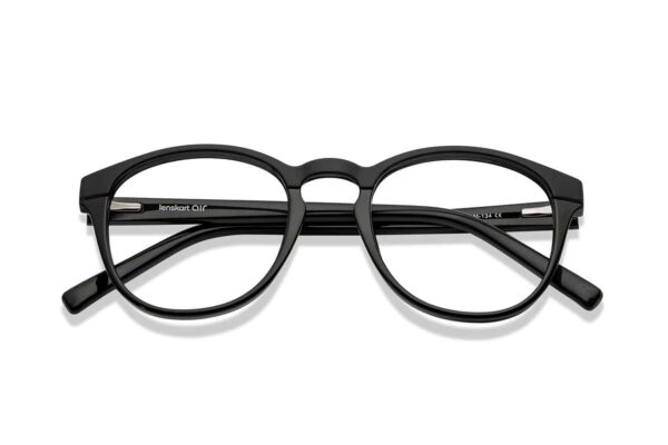 Black Full Rim Round Eyeglasses - Image 2