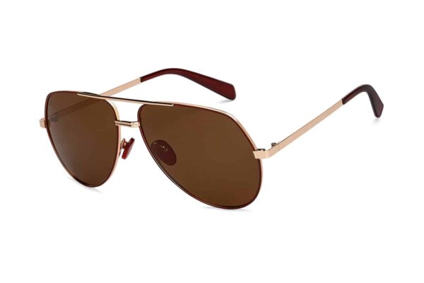 Maroon Full Rim Aviator Sunglasses - Image 2