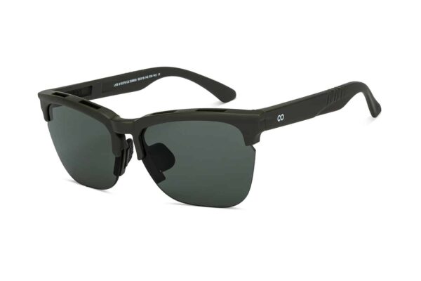 Olive Green Half Rim Wayfarer Sunglasses - Image 2