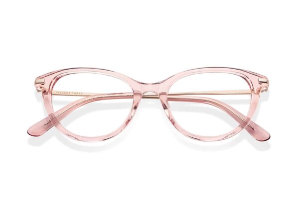 Pink Transparent Full Rim Cat Bold Eye Eyeglasses - Image 2