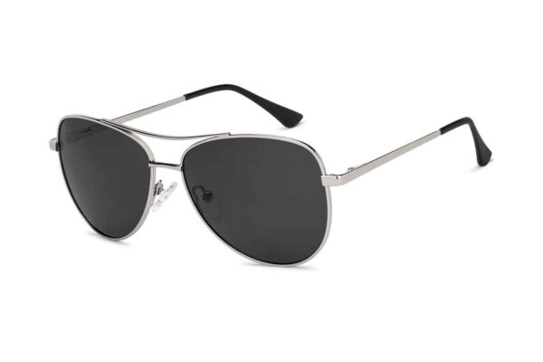 Silver Full Rim Aviator Sunglasses - Image 2