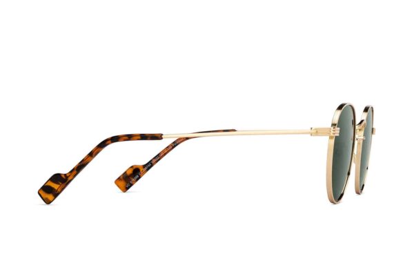 Gold & Green Full Rim Round Sunglasses - Image 3