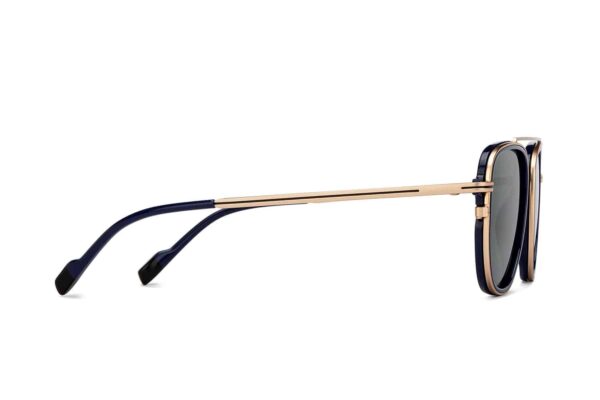 Gold Blue Full Rim Aviator Sunglasses - Image 3