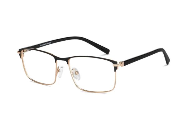 Black Full Rim Rectangle Eyeglasses - Image 3