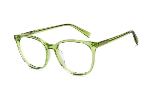 Green Transparent Full Rim Wayfarer Eyeglasses - Image 2