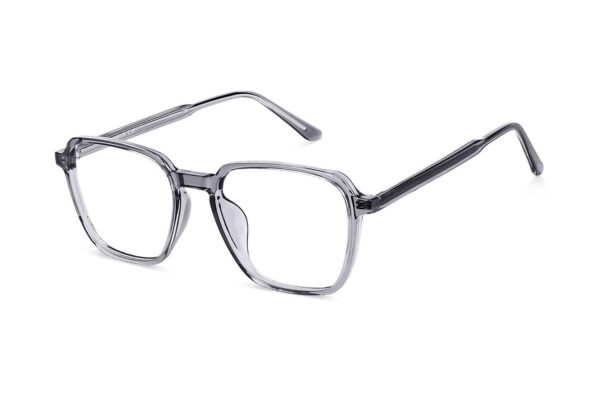 Grey Transparent Full Rim Hexagon Eyeglasses - Image 3