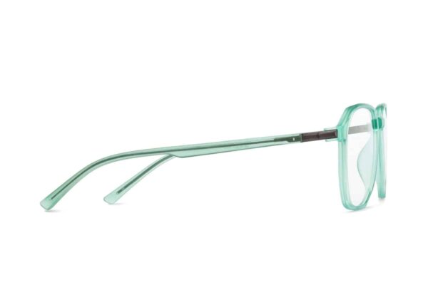 Grey Transparent Full Rim Hexagonal Eyeglasses - Image 2