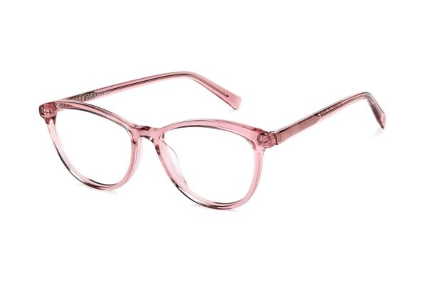 Pink Transparent Full Rim Cat Eye Eyeglasses - Image 2