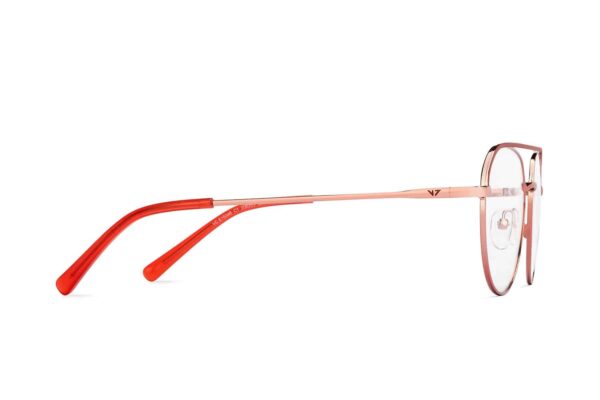 Copper Red Full Rim Round Eyeglasses - Image 4