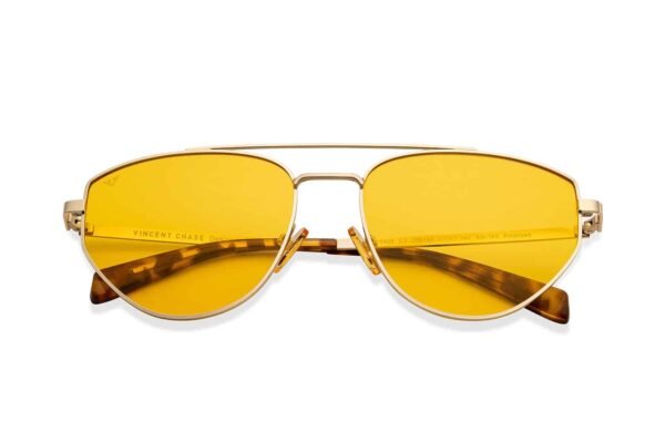 Gold Full Rim Aviator Sunglasses - Image 4