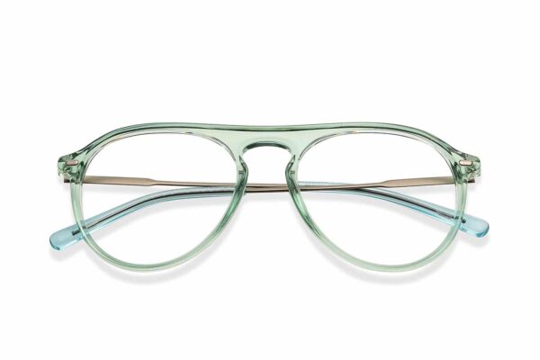 Green Transparent Full Rim Aviator Eyeglasses - Image 4