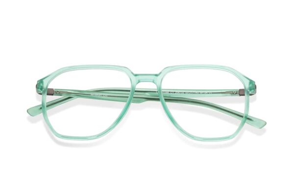 Grey Transparent Full Rim Hexagonal Eyeglasses - Image 3