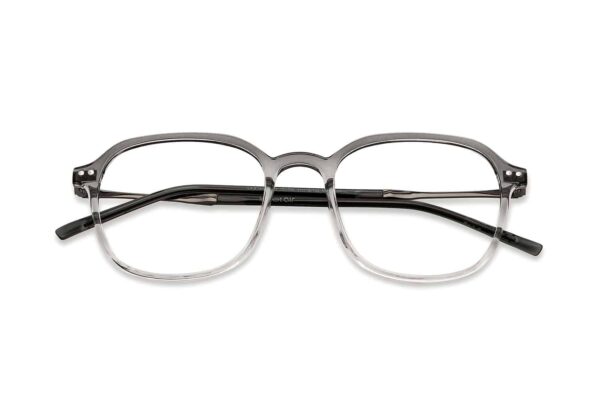 Grey Transparent Full Rim Rectangle Eyeglasses - Image 4