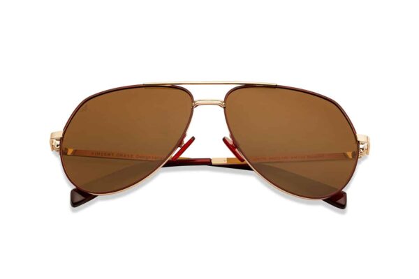 Maroon Full Rim Aviator Sunglasses - Image 4