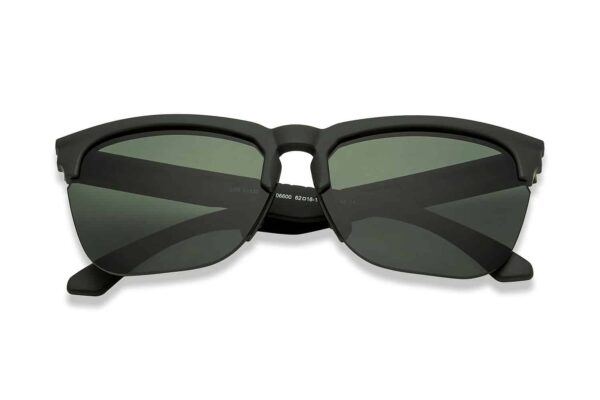 Olive Green Half Rim Wayfarer Sunglasses - Image 4