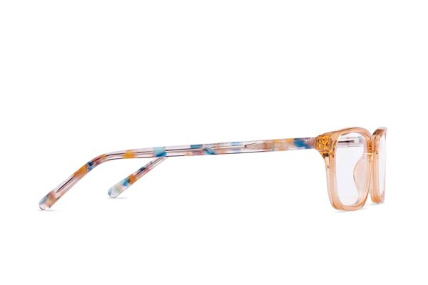 Orange Transparent Full Rim Rectangle Eyeglasses - Image 4