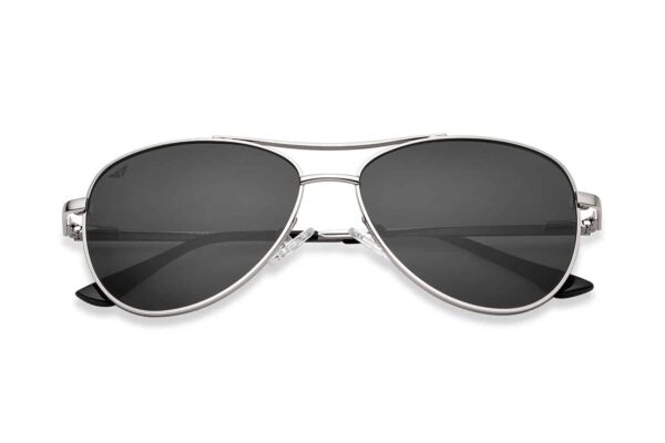 Silver Full Rim Aviator Sunglasses - Image 4