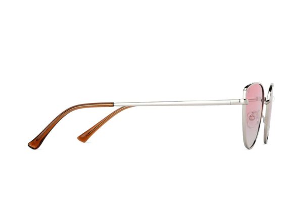 Silver Full Rim Cat Eye Sunglasses - Image 4