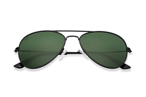 Black Full Rim Aviator Sunglasses - Image 4